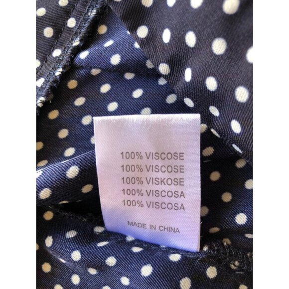 Glamorous Women's Navy Blue Polka Dot Up & Away Wide-Leg Pants Size S Nasty Gal - Picture 7 of 11